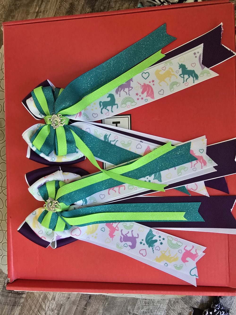 Abrand Unicorn Party Hair Bows in Teal, Lime Green, Purple, Pink, Yellow